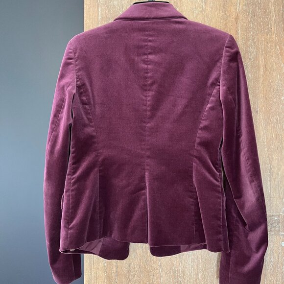 Ann Taylor Merlot Velvet Blazer, Size: 2 - Picture 2 of 10